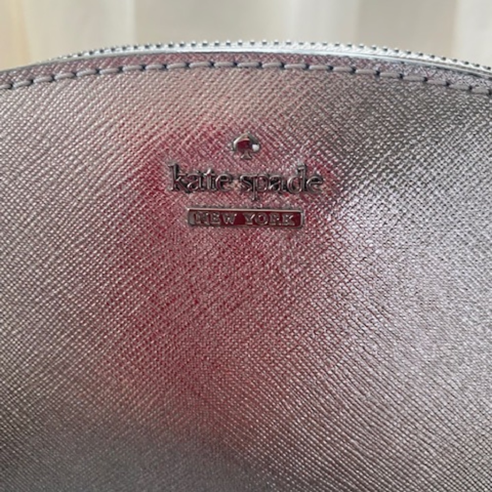 NWT Kate Spade New York Metallic Silver Leather Purse - Picture 2 of 5